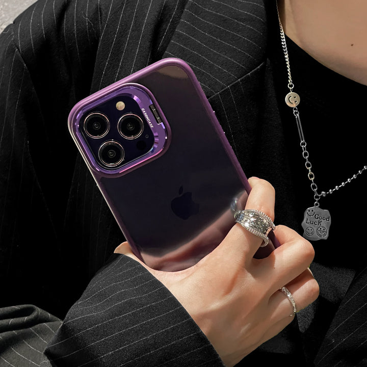 iPhone Series Kickstand Case With Luxury Invisible Camera Lens Metal Ring