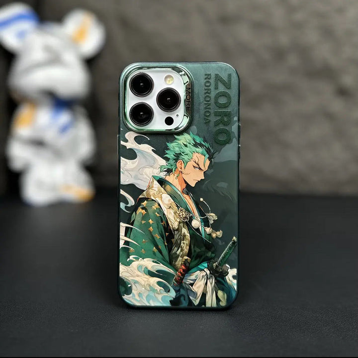 iPhone 13 Series One Piece Zoro Anime Case With Camera Bumper