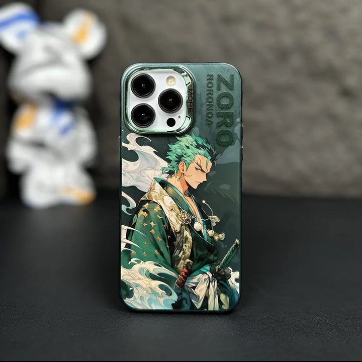 iPhone Series One Piece Zoro Anime Case With Camera Bumper