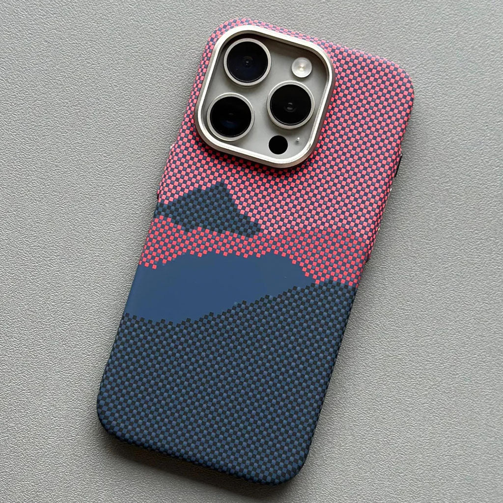 iPhone Series Cloud Patten Carbon Fiber Attractive Case With Camera Bumper