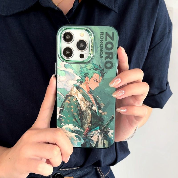 iPhone 13 Series One Piece Zoro Anime Case With Camera Bumper