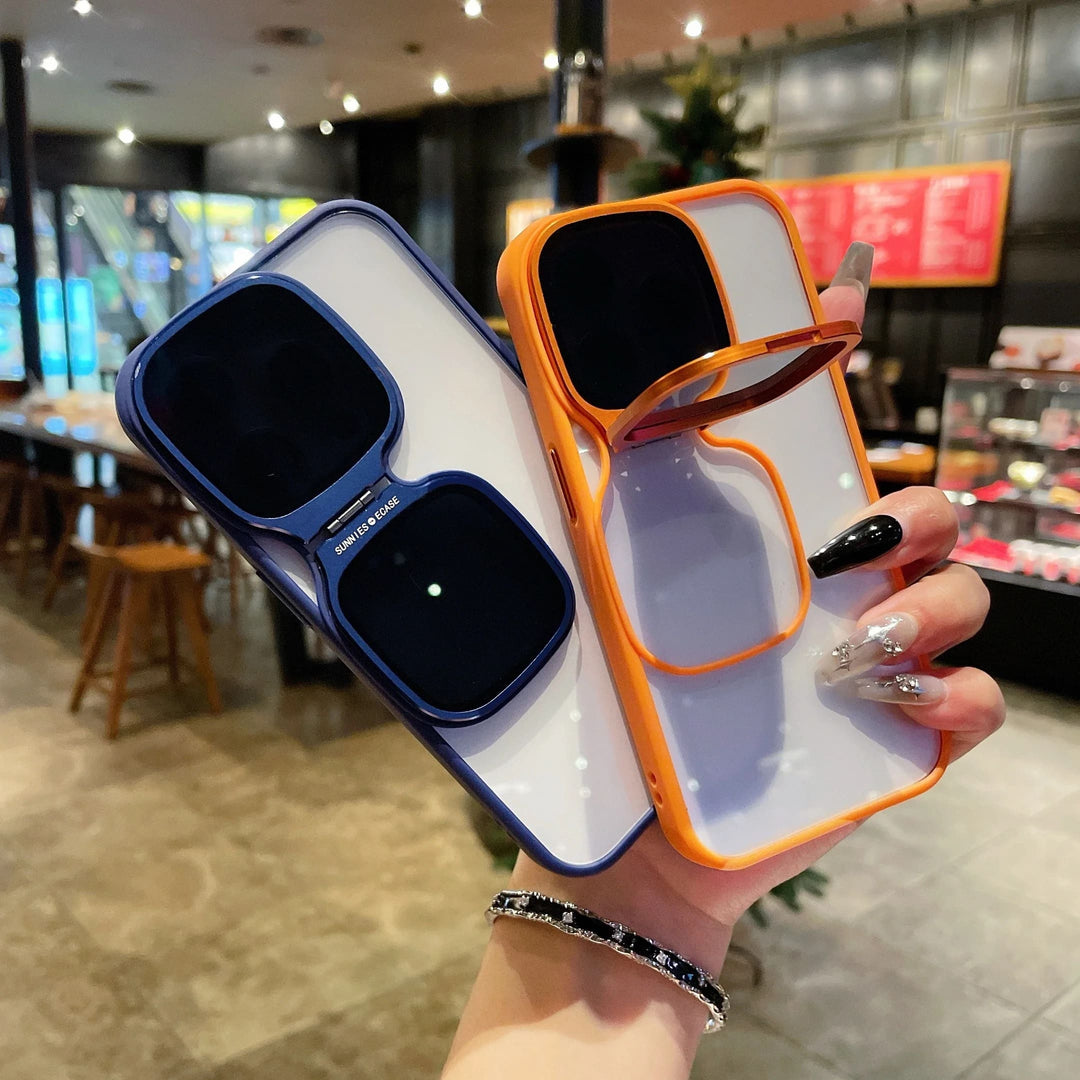 iPhone 15 Series Sunglasses Holder High Lens All-inclusive PC Anti-fall Protective Case