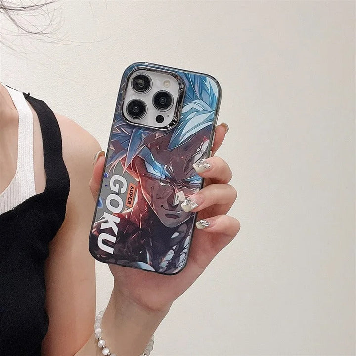 iPhone 14 Series One Piece Goku Anime Case With Camera Bumper