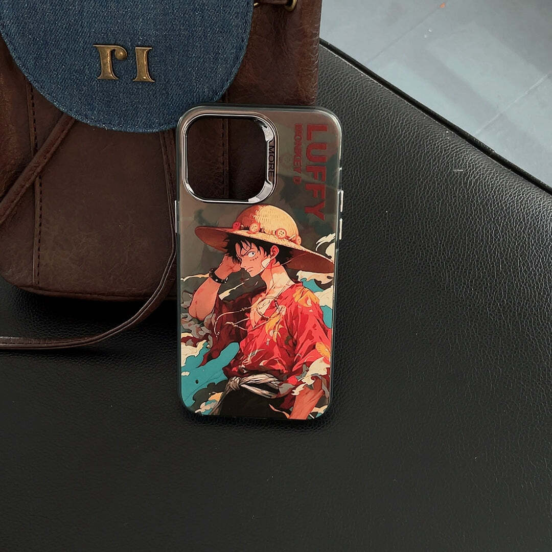 iPhone 14 Series One Piece Luffy Anime Case With Camera Bumper