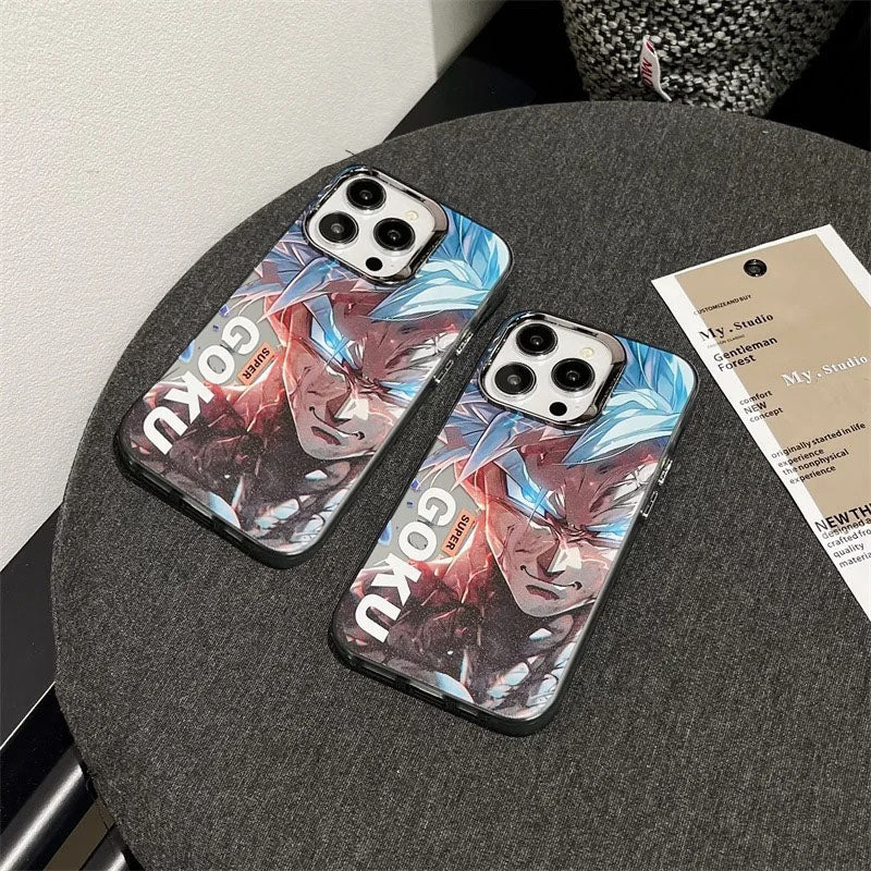 iPhone 15 Series One Piece Goku Anime Case With Camera Bumper