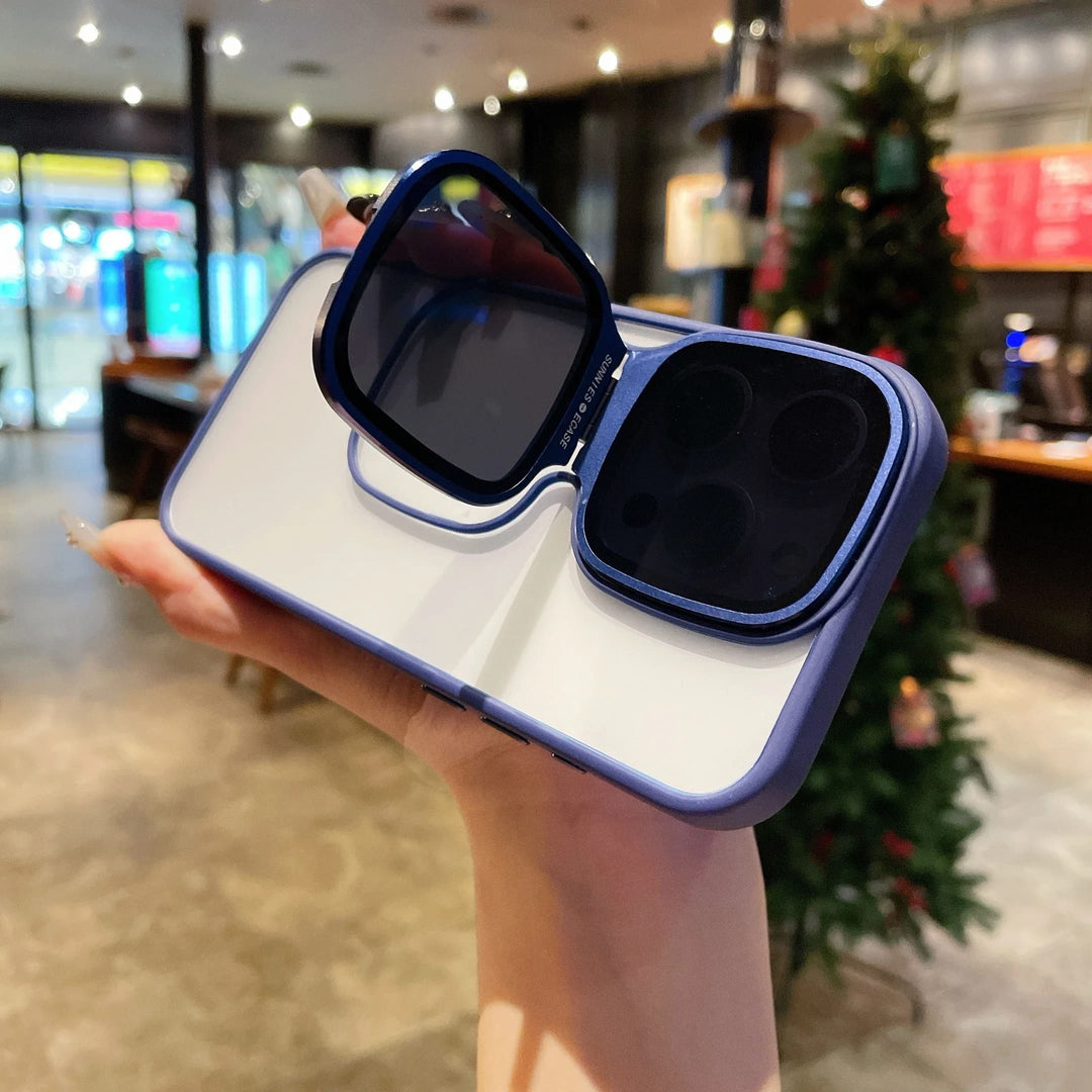 iPhone 14 Series Sunglasses Holder High Lens All-inclusive PC Anti-fall Protective Case