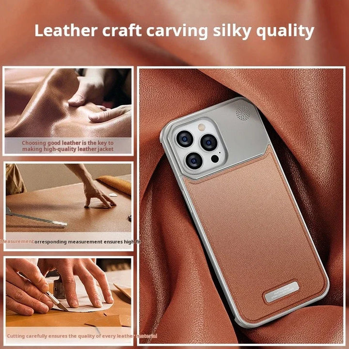 iPhone 14 Series Leather Aromatherapy Metal Case