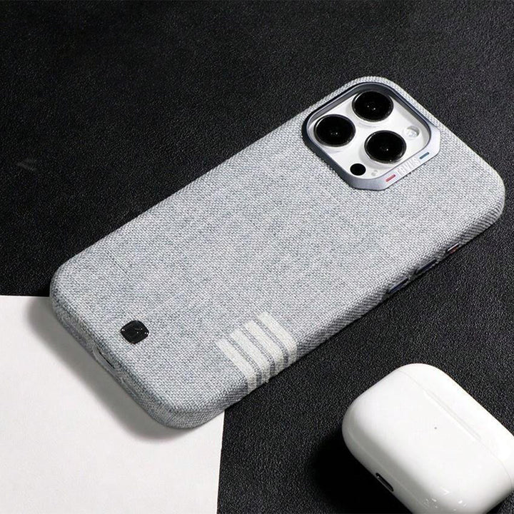 iPhone Series Retro Linen Denim Design Magnetic Case