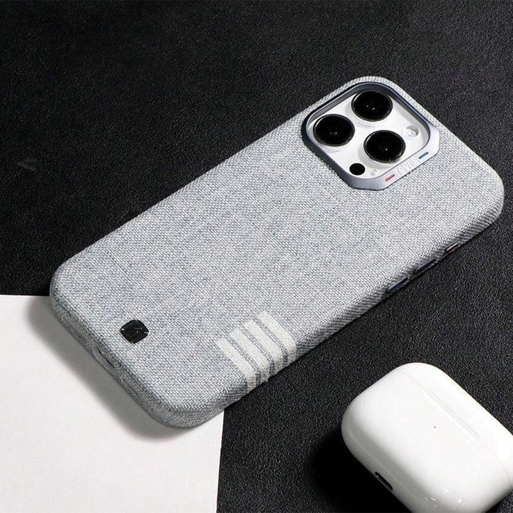 iPhone 13 Series Retro Linen Denim Design Magnetic Case