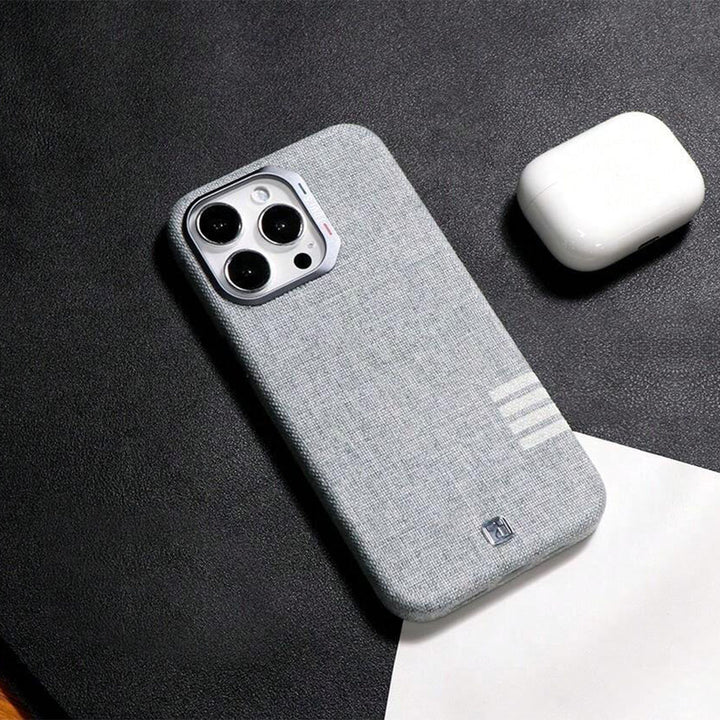 iPhone Series Retro Linen Denim Design Magnetic Case
