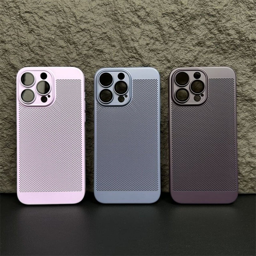 iPhone Series Ultra Thin Mesh Heat Dissipation Cooling Breathable Case With Camera Protection