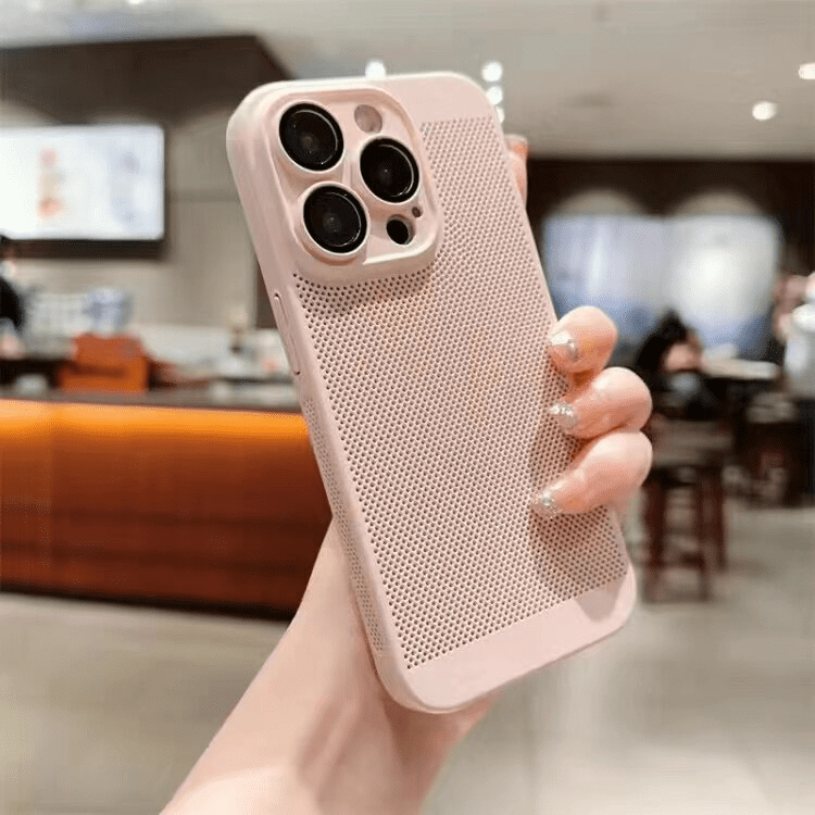 iPhone Series Ultra Thin Mesh Heat Dissipation Cooling Breathable Case With Camera Protection