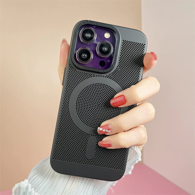 iPhone 14 Series Heat Dissipation Breathable Cooling Case With Camera Bumper