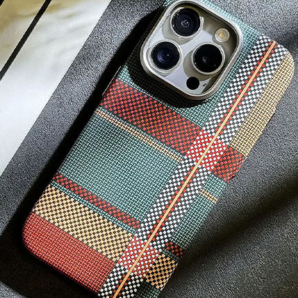 iPhone Series Mixneer Warm Flannel Plaid Cloth iPhone Case