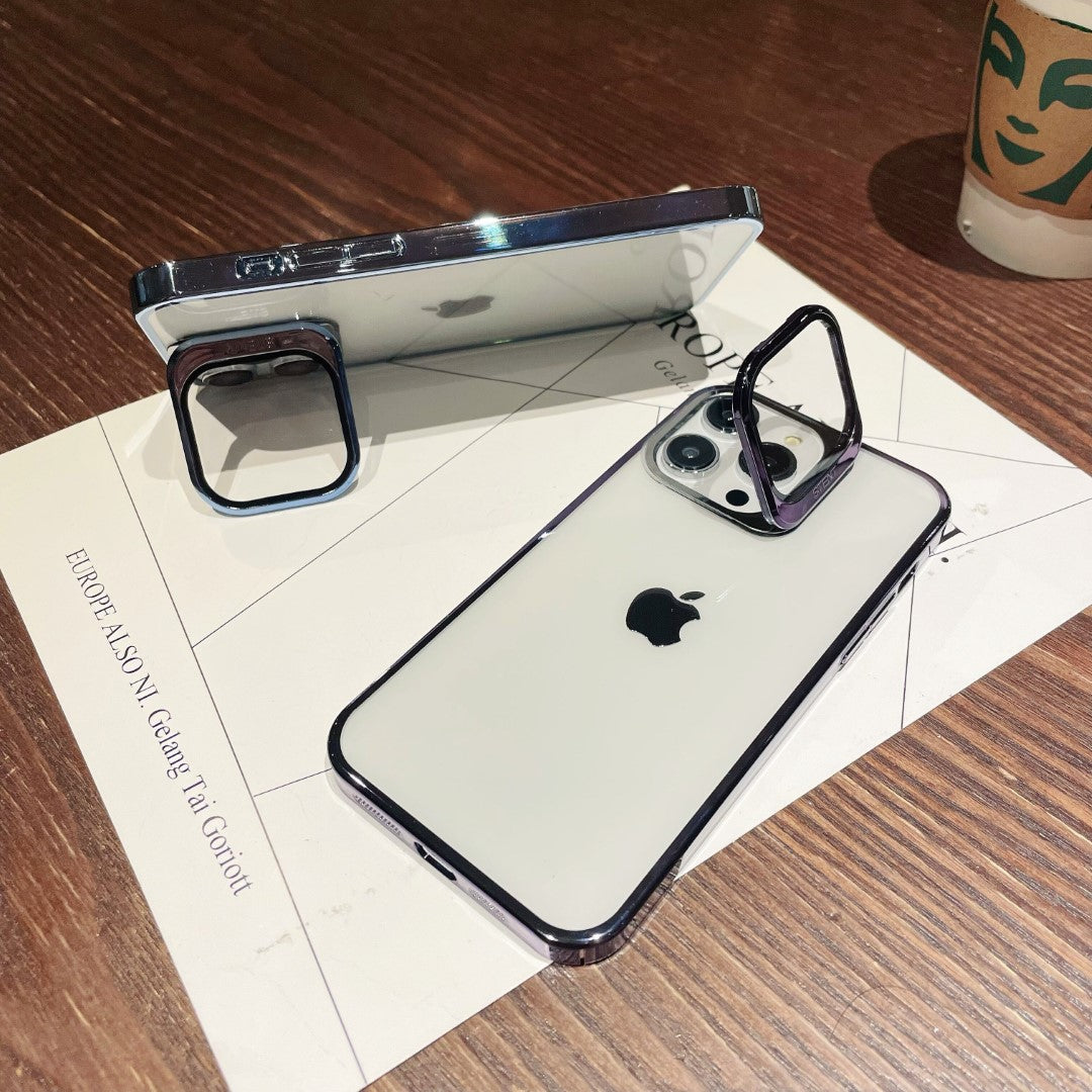 iPhone 14 Series Camera Glass Lens Protector Kickstand Case