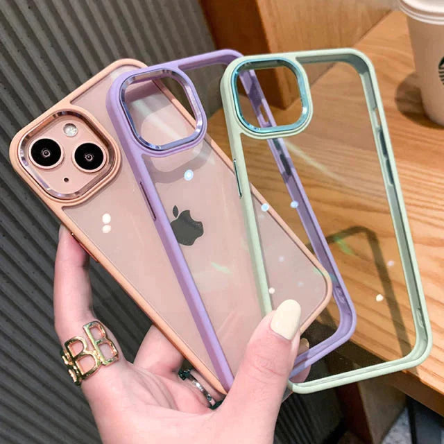 iPhone 14 Series Luxury Metal Camera Frame and Metal Buttons Case