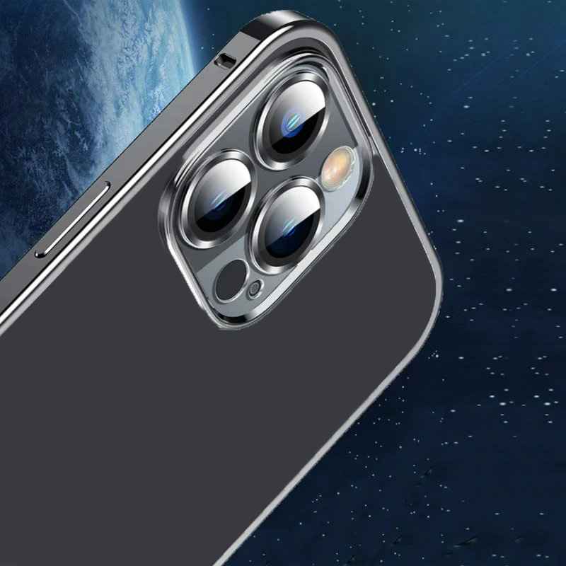 iPhone 12 Series Slim Metal Lock case with Camera Lens Protector