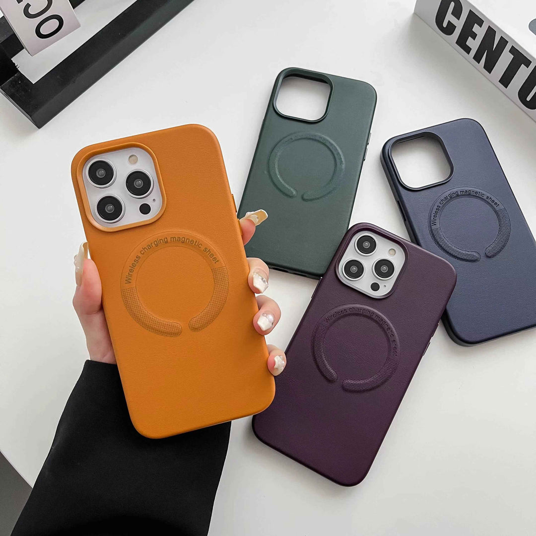 iPhone 12 Series Premium Leather Design Magsafe Back Case