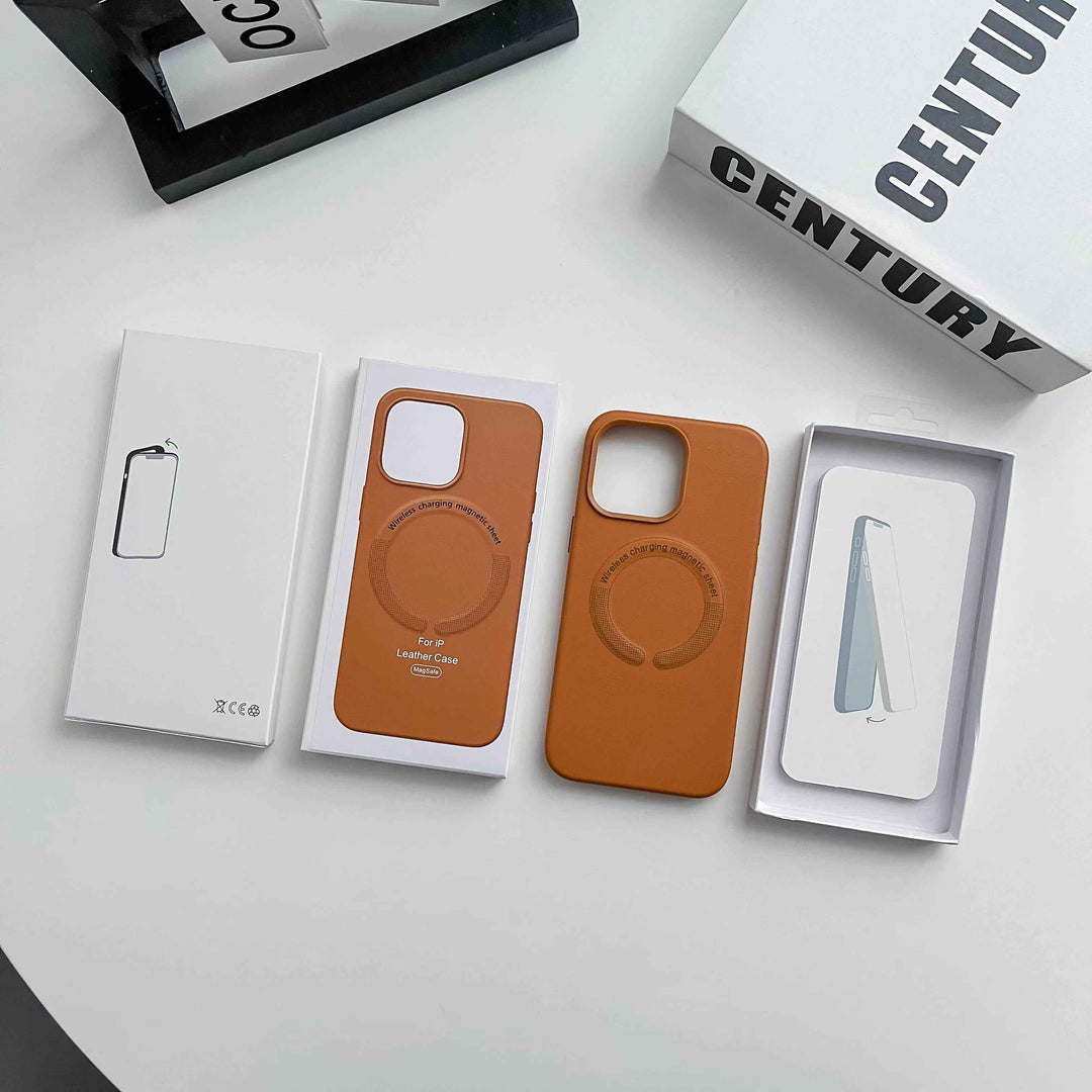 iPhone 14 Series Premium Leather Design Magsafe Back Case