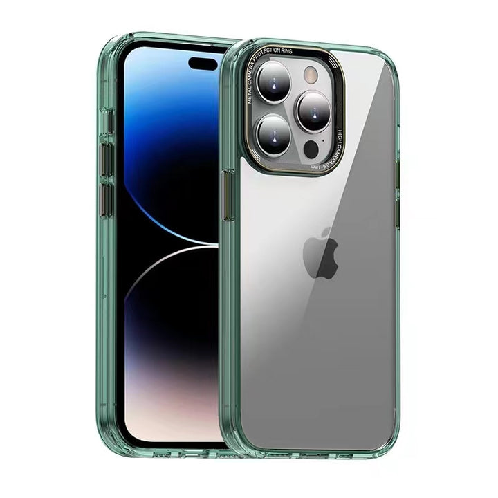 iPhone Series Transparent Acrylic New Design case With Colored Border And Camera Bumper