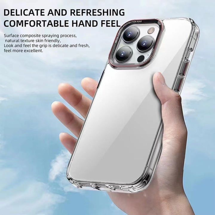 iPhone 13 Series Transparent Acrylic New Design case With Colored Border And Camera Bumper